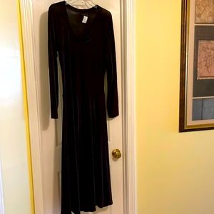 Ankle length dark green dress